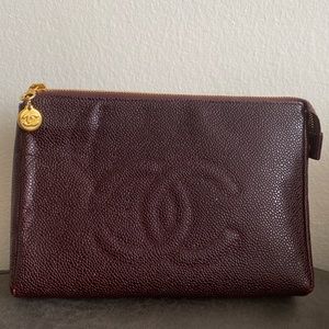 RARE Chanel caviar cosmetic pouch